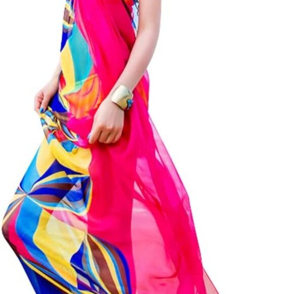 Chiffon Sarong Wrap Plus Size Beach Cover Up Stylish Lightweight Swimwear - Picture 1 of 9